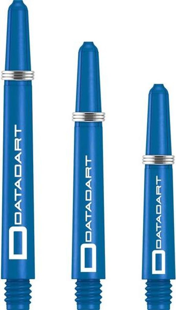 Datadart Signature Nylon Dartschäfte Short 34 mm blau – robust, leicht & mit Federring (2BA Gewinde)
