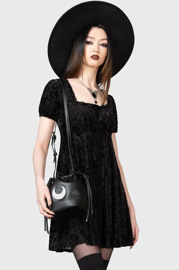Sac à main KILLSTAR Ozul - Design Lune Mystique et Cuir Synthétique Noir