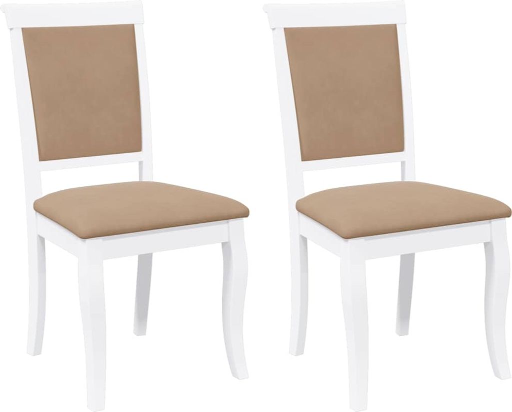 "SALE 2026"2er-Set Esszimmerstuhl/Esszimmerstuhl mit Kissen - CLORIS - Küchenstuhl elegantes Design - Weiß Massivholz Gummibaum - 50x55x95,5cm - ...
