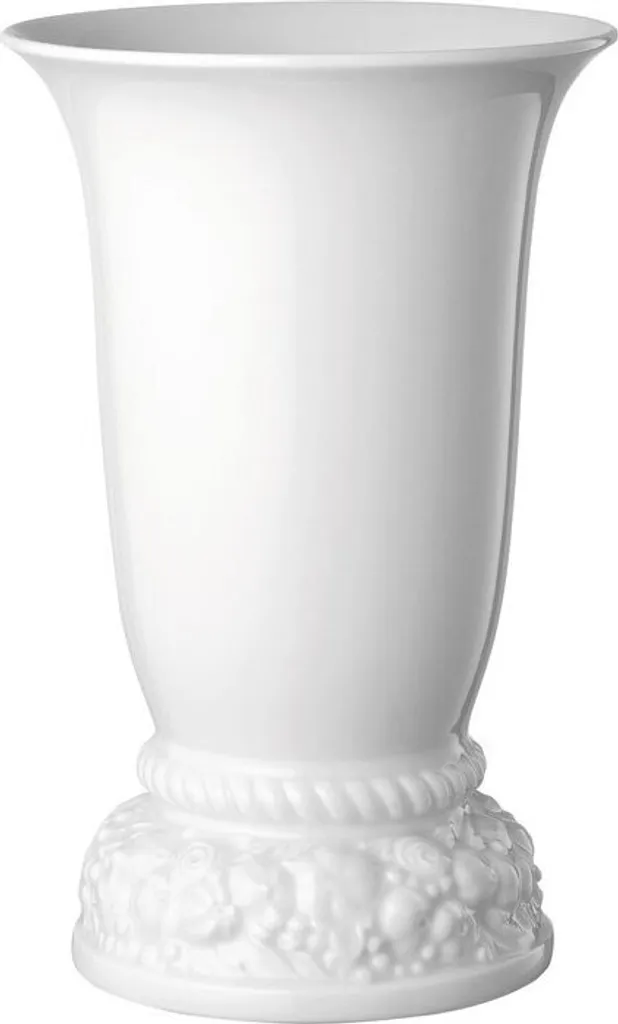 Vase Rosenthal Maria Weiss 22cm en Porcelaine Fine avec Relief de Fleurs