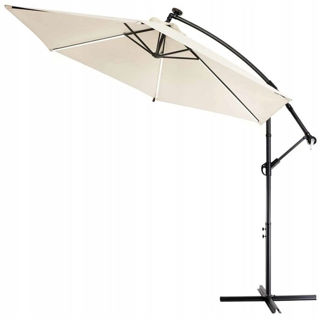 Black Forest Garten Regenschirm Schrim Parasol Beige 3m Eleganter Arm Regenschirm