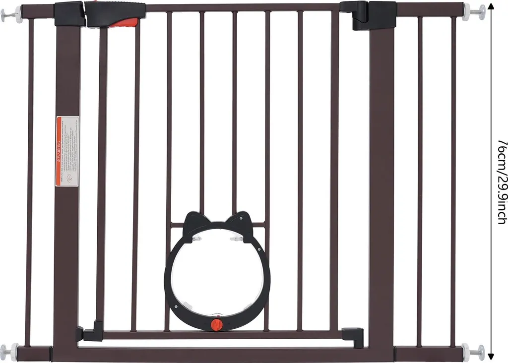 Barrière pour animaux en bois robuste café avec largeur personnalisable