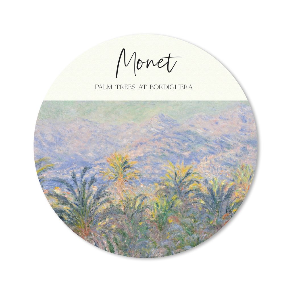 MuchoWow Mauspad Mousepad Gemälde - Palmen in Bordighera - Monet 40x40 cm - Mousepads - Maus Mat - Pad - Mausunterlage - Schreibtisch Accessoires
