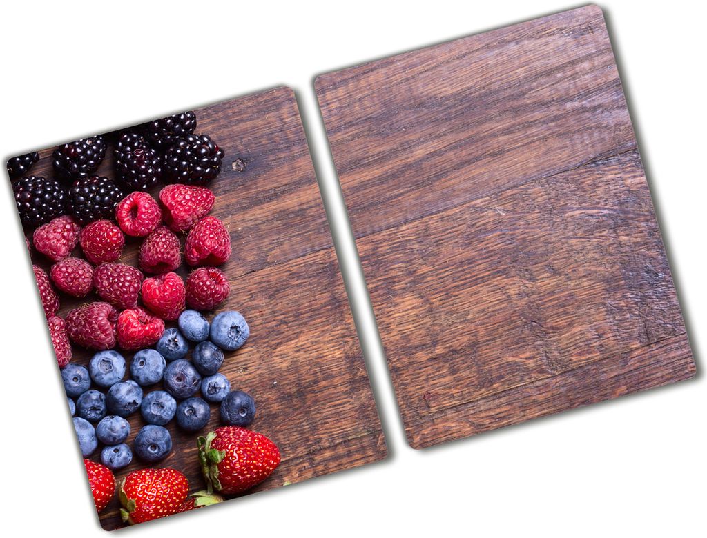 Tulup Glas Herdabdeckplatte - 2x40x52 cm - Glaskeramikkochfeld-Abdeckung Spritzschutz Glasabdeckplatte Kochplattenabdeckung und Schneidebrett - Zwe...