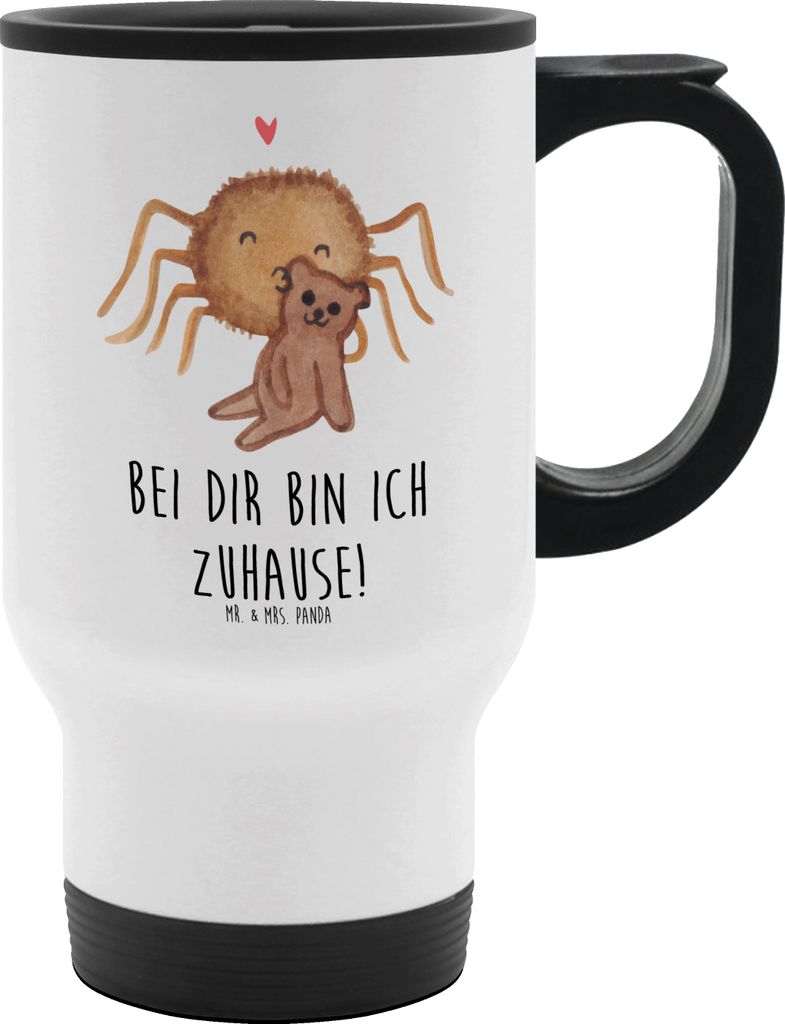 Mr. & Mrs. Panda thermosbecher Spinne Agathe Teddy - Weiß - Geschenk, Kaffeebecher To Go, Isolierbecher, Verliebt, Liebesbeweis, Treue, Thermobech...