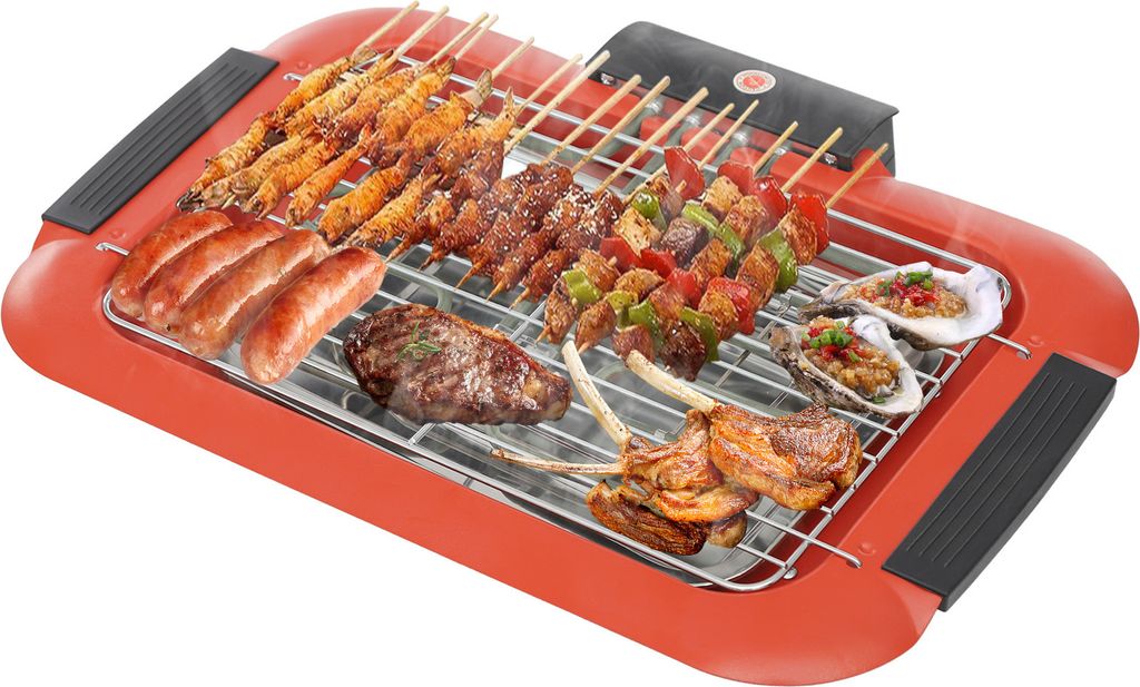 Elektrogrills 50*31*8cm Tischkochgrill Elektrischer Tischgrill (Rot)