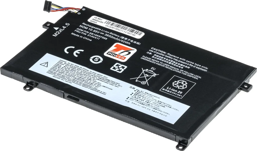 Batterie T6 Power pour Lenovo ThinkPad E470 - Li-Poly 10.95V 3650mAh