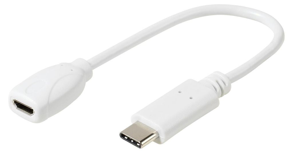 ViVanco™Adapter USB Type-C, USB C, micro USB, 0,1 m, Weiß Produktbild 