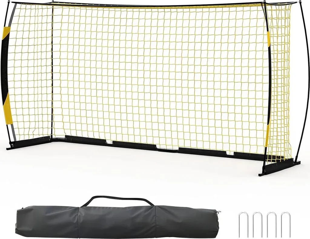 But de football avec filet d'entraînement 3,66 x 1,83 m et base pliable