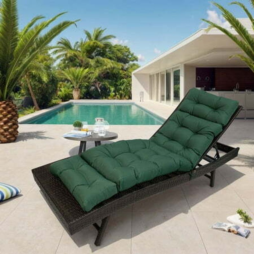 Loungekissen für den Außenbereich, Dickes Wasserdicht Stuhlkissen Ersatz für Terrassen-Chaiselongue, 180x50x10cm Chaiselongue-Kissen für Terras...