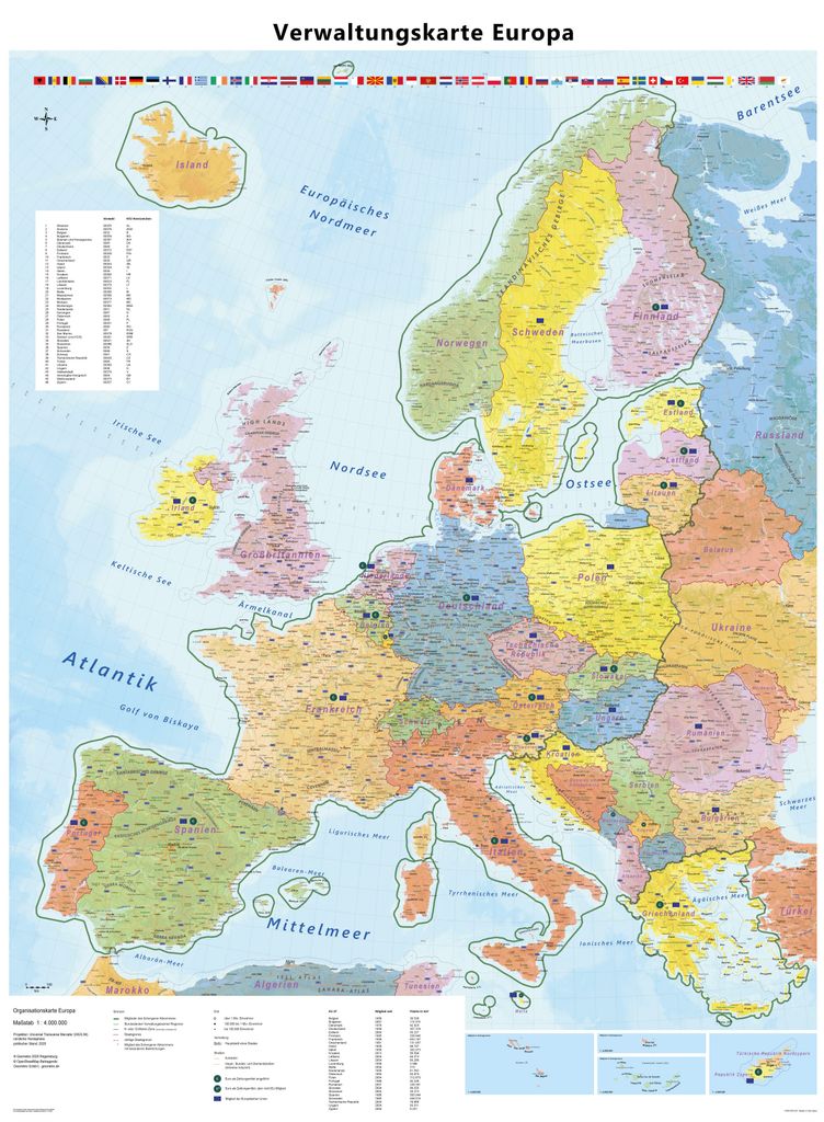 GeoMetro Europakarte, Übersichtskarte (politisch) von Produktbild 