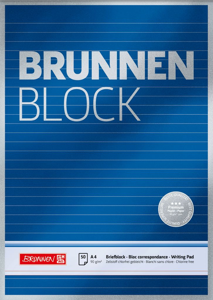BRUNNEN Briefblock A4 90g 50Bl lin  660582 Produktbild 