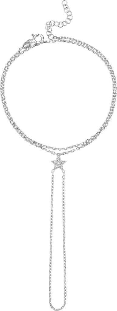 Bracelet Şahmeran en argent 925 femme motif étoile et zircons brillants
