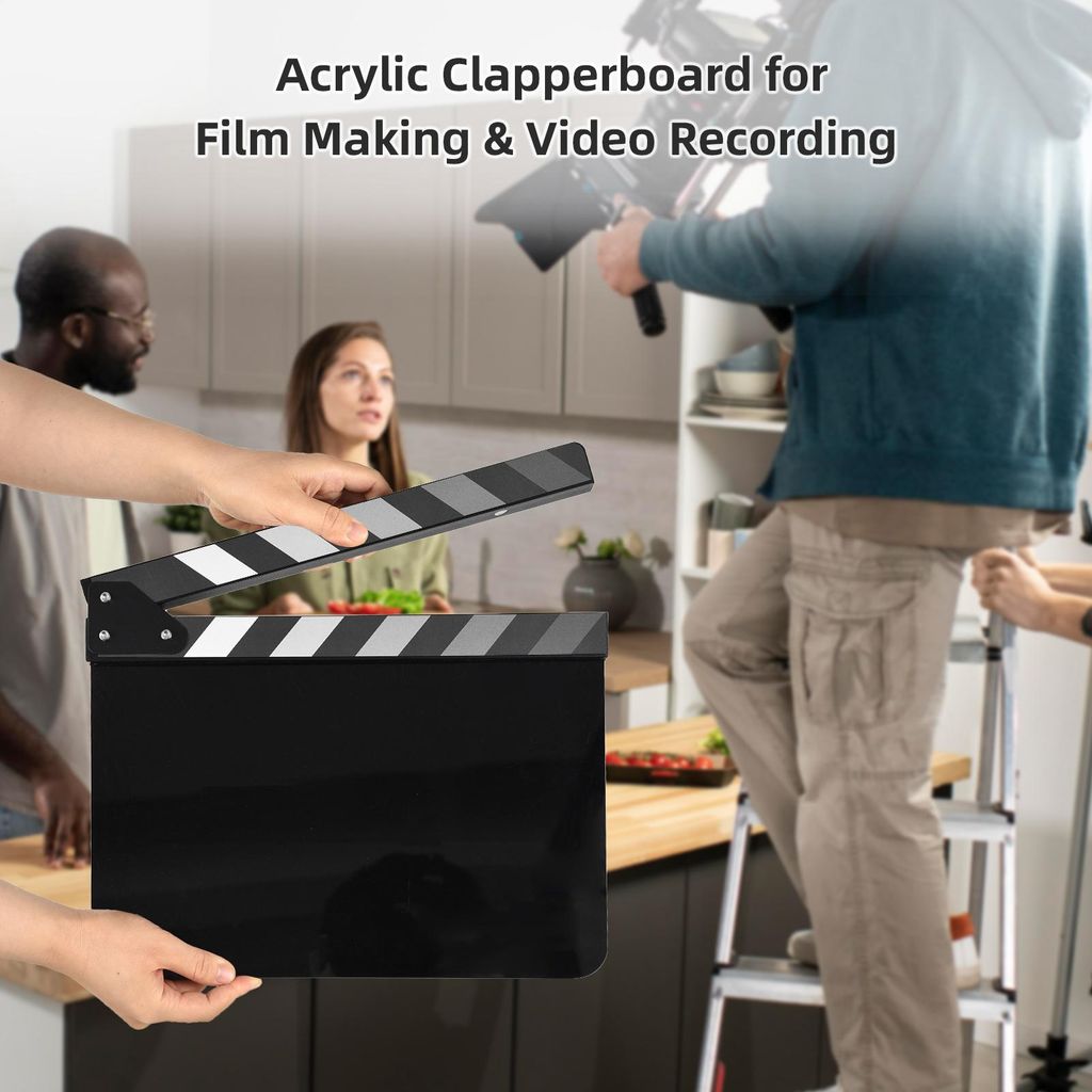 Filmklappe aus Acryl, Filmklappe, Filmregisseur, Schieferschnitt, Actionszene, Klapptafel, trocken abwischbar