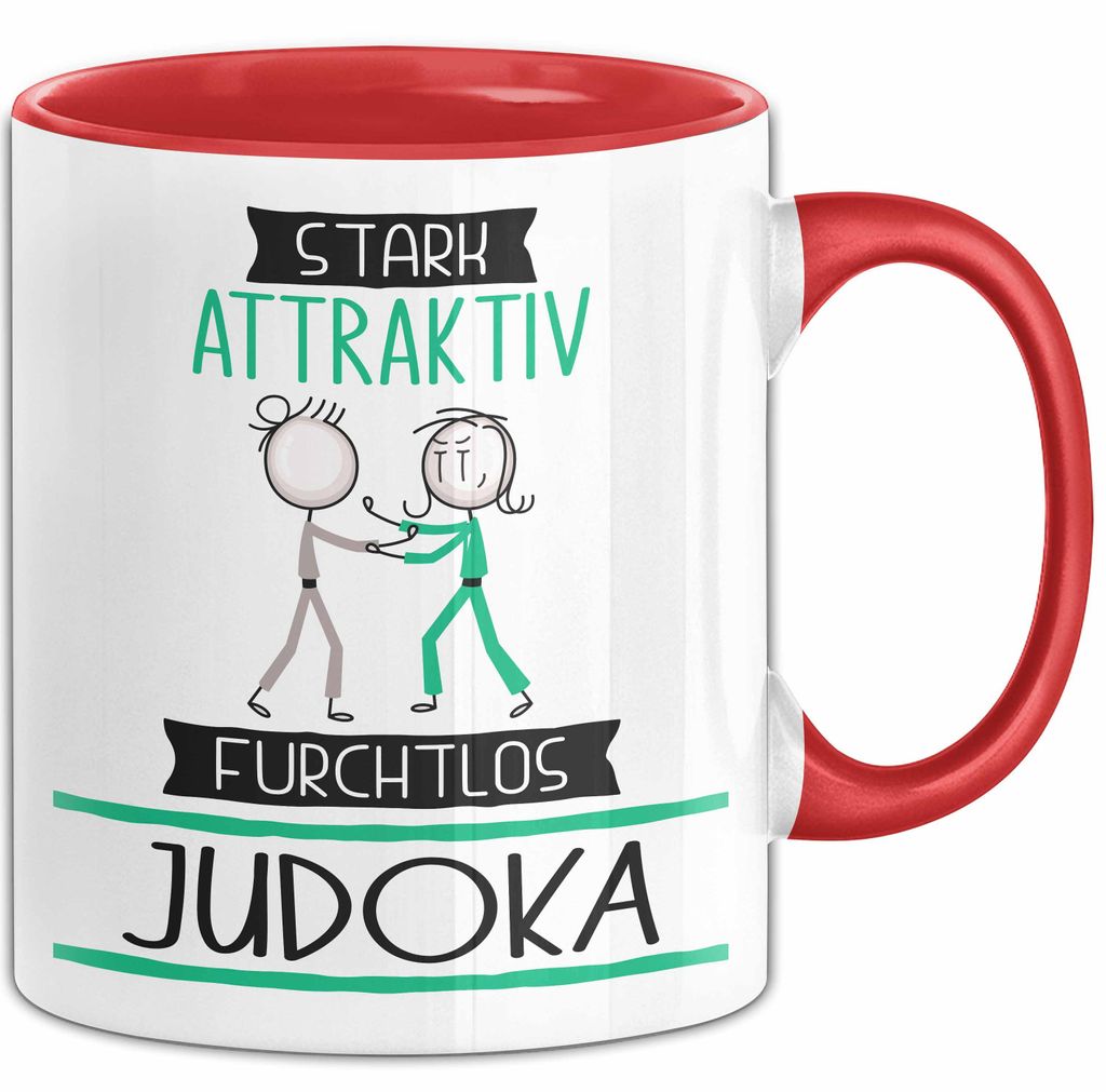 Judoka Tasse Geschenk Becher Stark Attraktiv Furchtlos Judoka Lustige Geschenkidee (Rot)