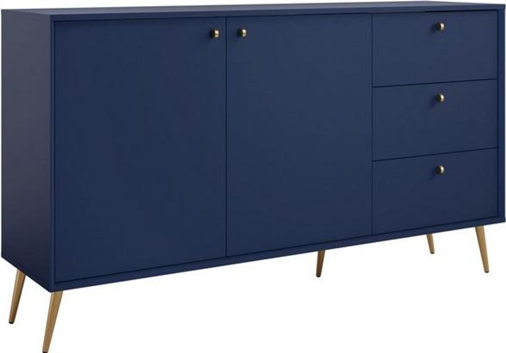 Cassettiera combinata PITALITO - blu scuro Immagine del prodotto 