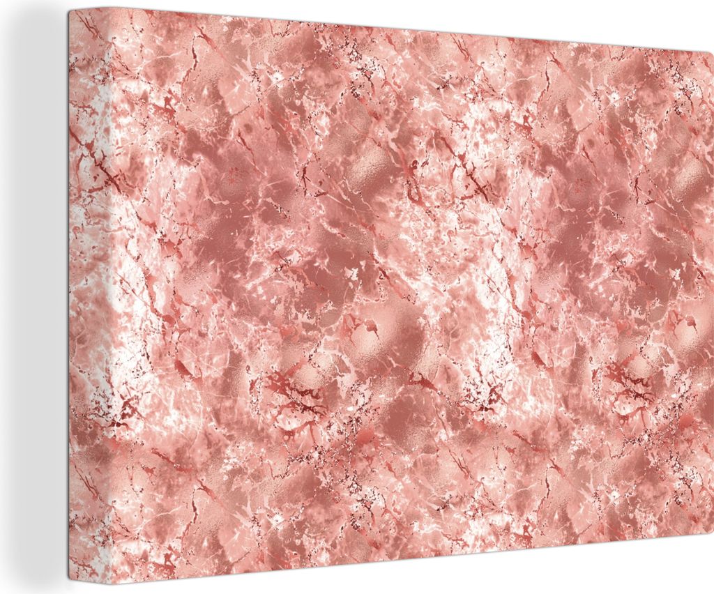 OneMillionCanvasses - Leinwandbilder - 150x100 cm, Rosa - Marmor - Edelsteine - Luxus, Wandbilder Kunstdruck Wanddekoration - Foto auf Leinwand -...