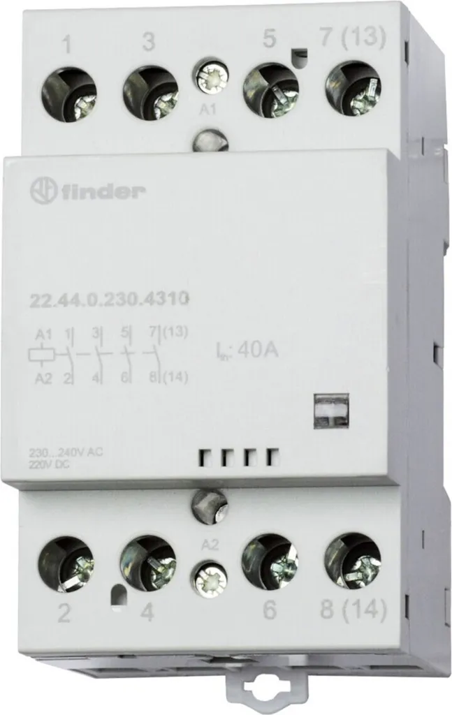 Contacteur modulaire Finder 22.44 silencieux 4 contacts 230V