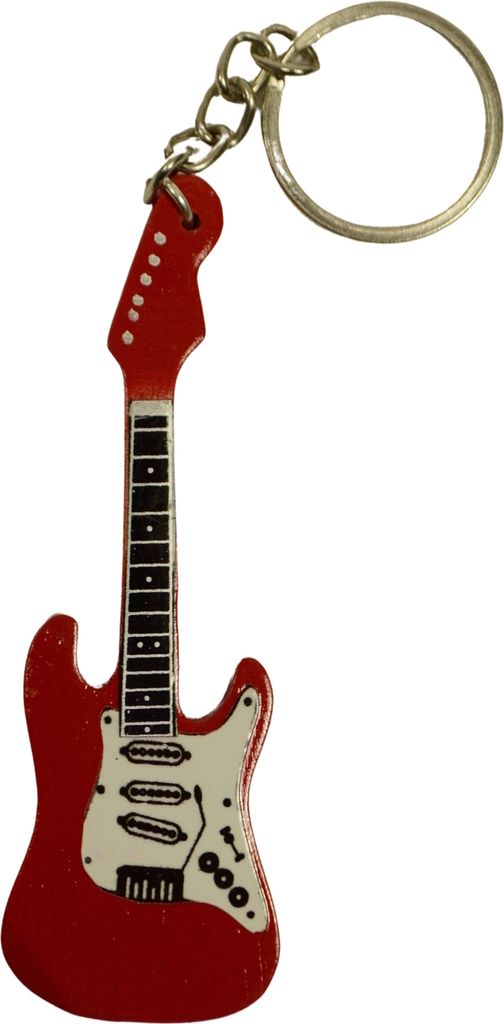 E-Gitarre Schlüsselanhänger in rot