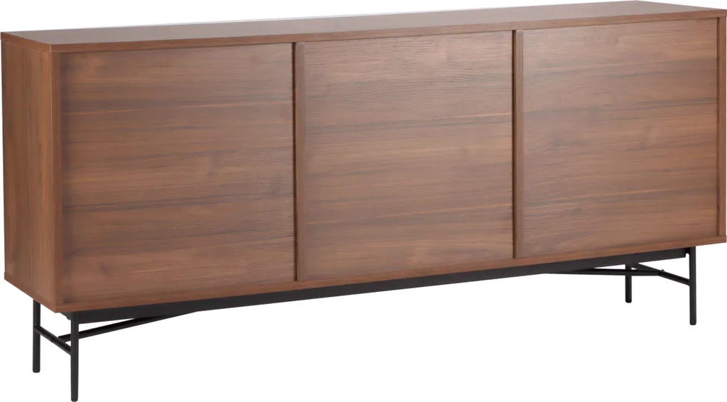 Buffet 160 cm Oviala Gabin - 2 portes et 3 tiroirs - Mélaminé et Acier