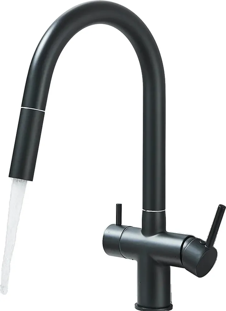 Miscelatore Professionale Cucina Nero Acciaio Inox 360 Gradi