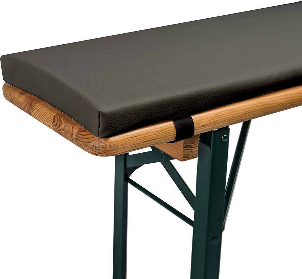 TexDeko Bierbankauflage 220x25x4cm mit Reißverschluss Anthrazit Kunstleder