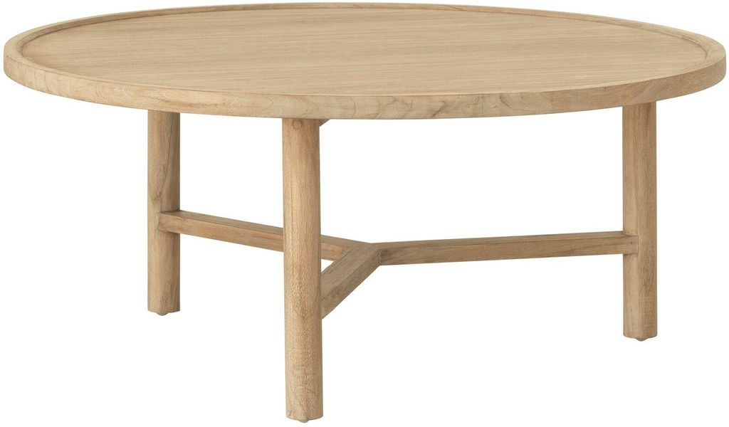DTP Home Couchtisch „Forte“, rund, groß, 35 x Ø 80 cm, Teakholz natur