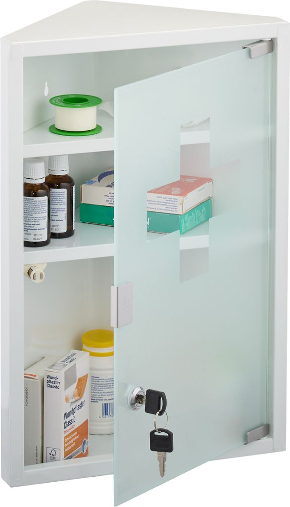 relaxdays Medizinschrank mit Glastür