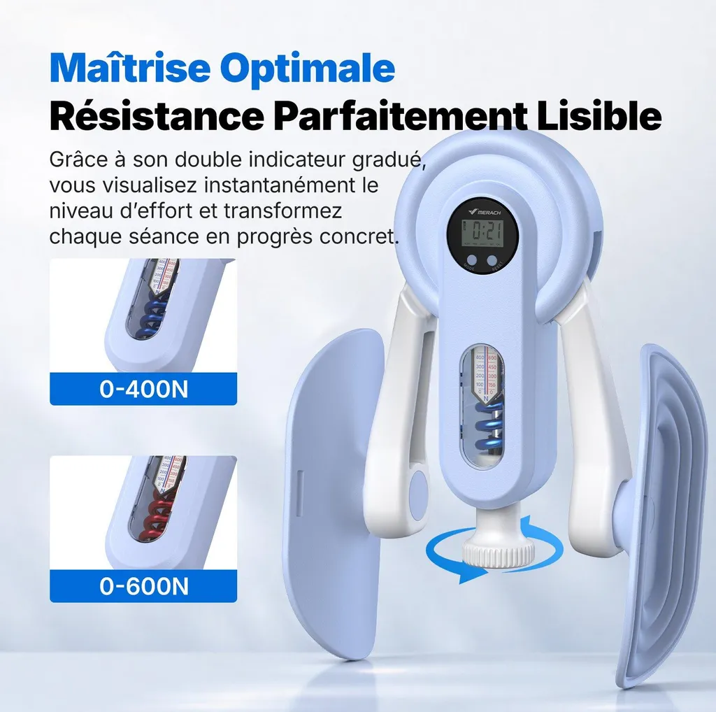 Leg Trainer MERACH 2-en-1 avec Angle Réglable et Double Échelle LED
