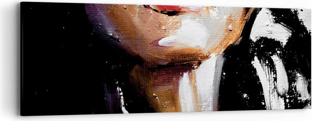 Bild auf Leinwand - Leinwandbild - Einteilig - Öl Mund Frau - 90x30cm - Wand Bild - Wanddeko - Wandbilder - Leinwanddruck - Bilder - Wanddekoratio...