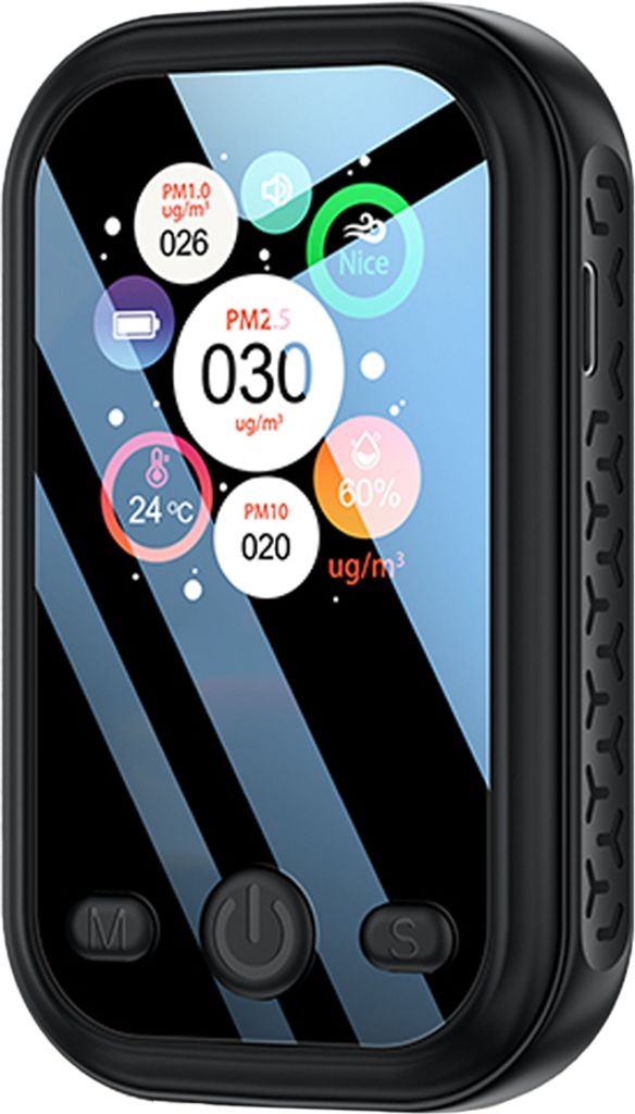 Tragbarer PM2.5-PM10-PM1.0-Detektor fuer den Innenbereich, Luftqualitaetsdetektor, multifunktionaler Luftdetektor-Hygrothermograph fuer den Heimgeb...