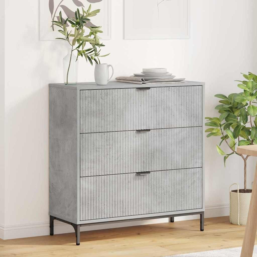 Maison Exclusive - Sideboard Beton Grau 79,5 x 33 x 82 cm Holzwerkstoff