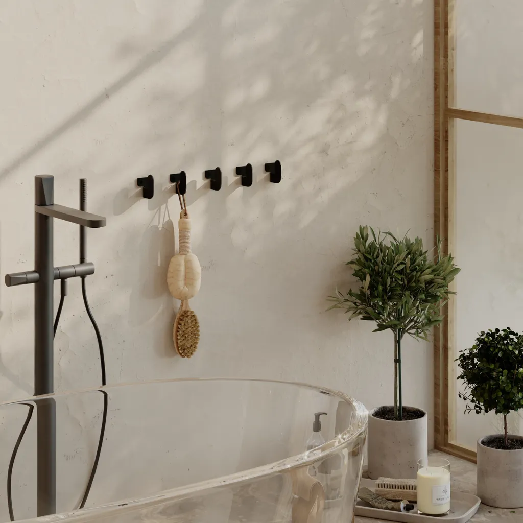 Accroche serviette mural Luxa Métal : Pack de 3 pour salle de bain
