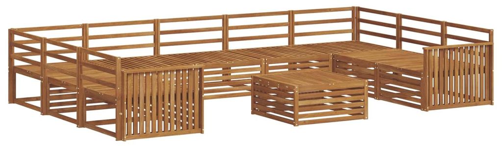 vidaXL Sofagarnituren 10 pcs Natur Massivholz Akazie