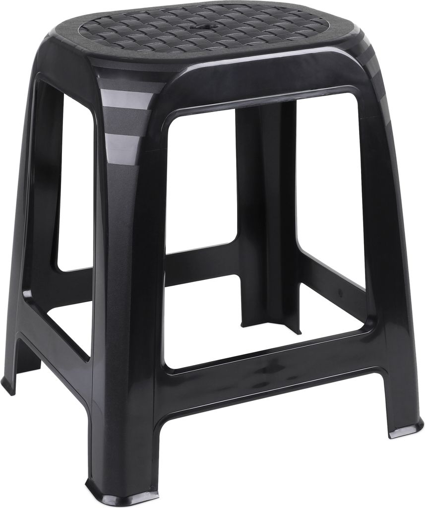3.03 Sgabello in plastica di colore nero - circa 46 x 41 x Immagine del prodotto 