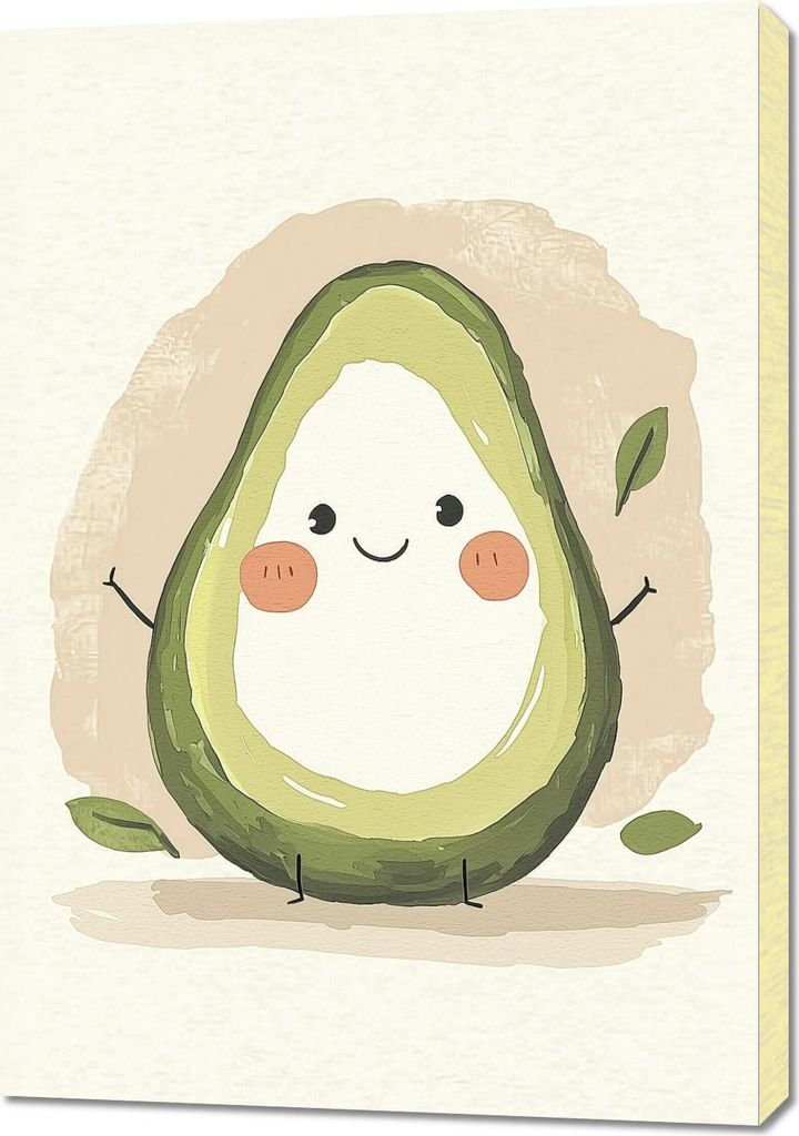 Bild 70x100cm Muster für Kinder, Mädchen und Jungen - Avocado