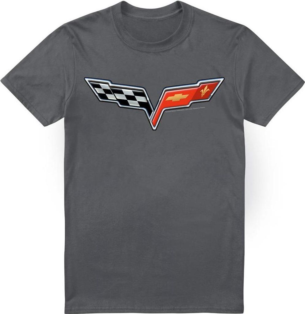 Chevrolet - "The Vette Medallion" T-Shirt für Herren/Damen Uni TV21520 (M) (Holzkohle)