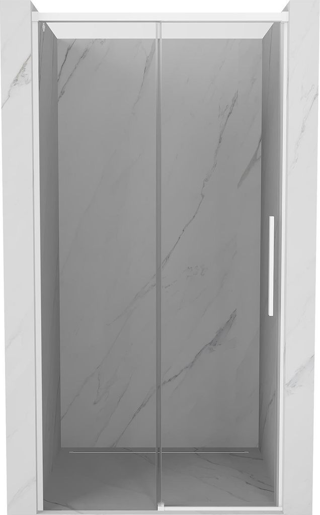 Mexen Rox Schiebetür Dusche 130 cm, transparent, weiß - 8C2-130-000-20-00