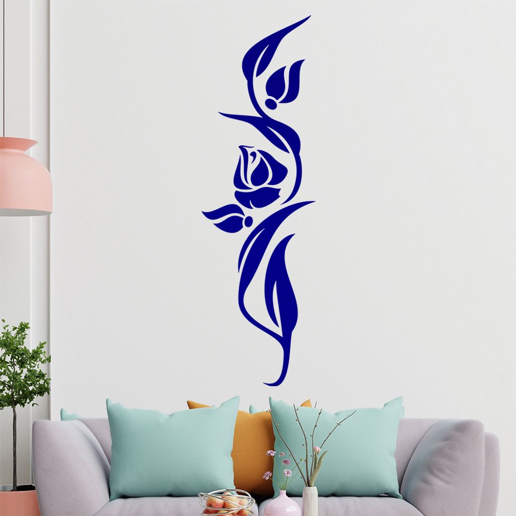 Blumen - Linien Wandtattoo in 6 Größen - Wandaufkleber Wall Sticker - Dekoration, Küche, Wohnzimmer, Schlafzimmer, Badezimmer