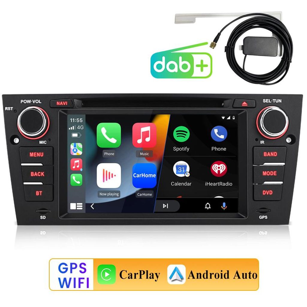 Radio samochodowe Hexinex Carplay DVD 7" do BMW serii 3 Zdjęcie produktu 