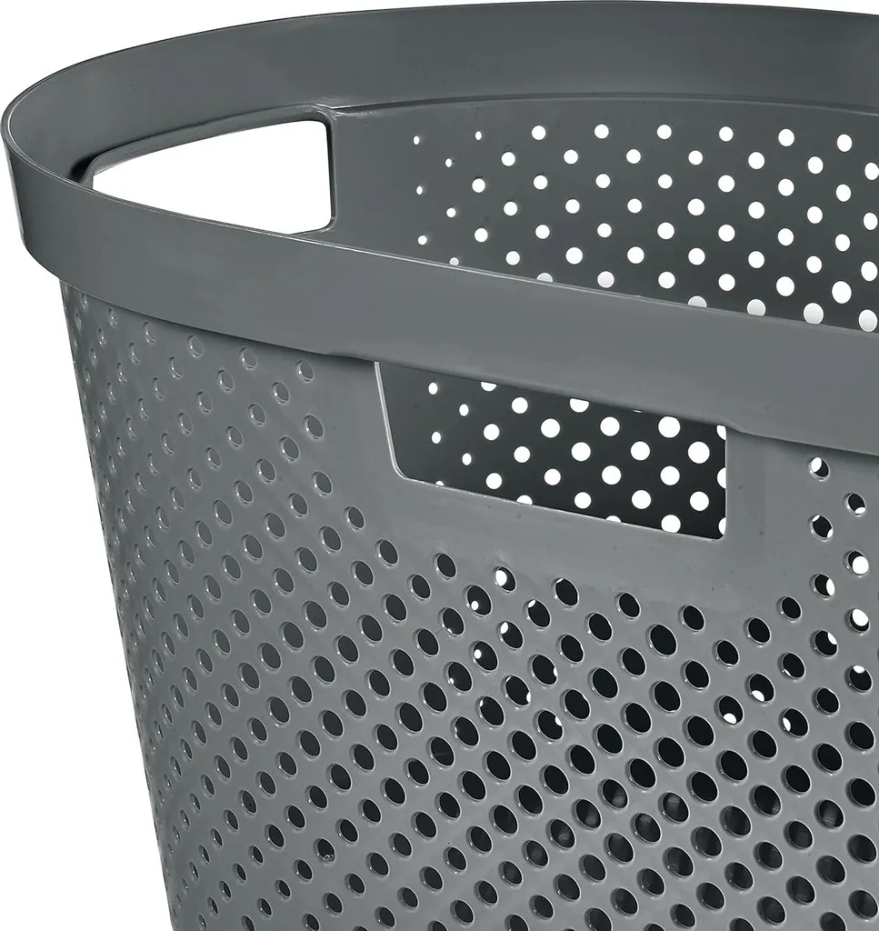 Panier à linge aéré 40L anti-odeur vert doux en plastique recyclé
