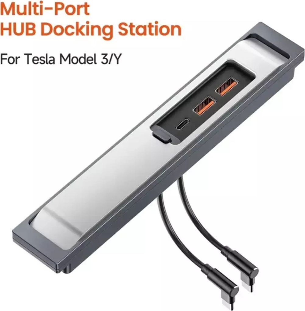 USB Hub Dockingstation Autoladegerät Ladekabel Handy Ladegerät für Tesla 3 /Y