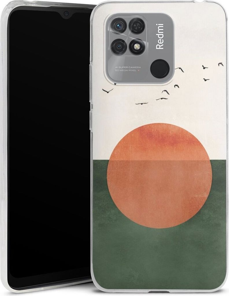 DeinDesign Slim Hülle für Xiaomi Redmi 10C Silikon Case Ultra Dünn Handyhülle Sonnenschein Sonnenuntergang Vogel