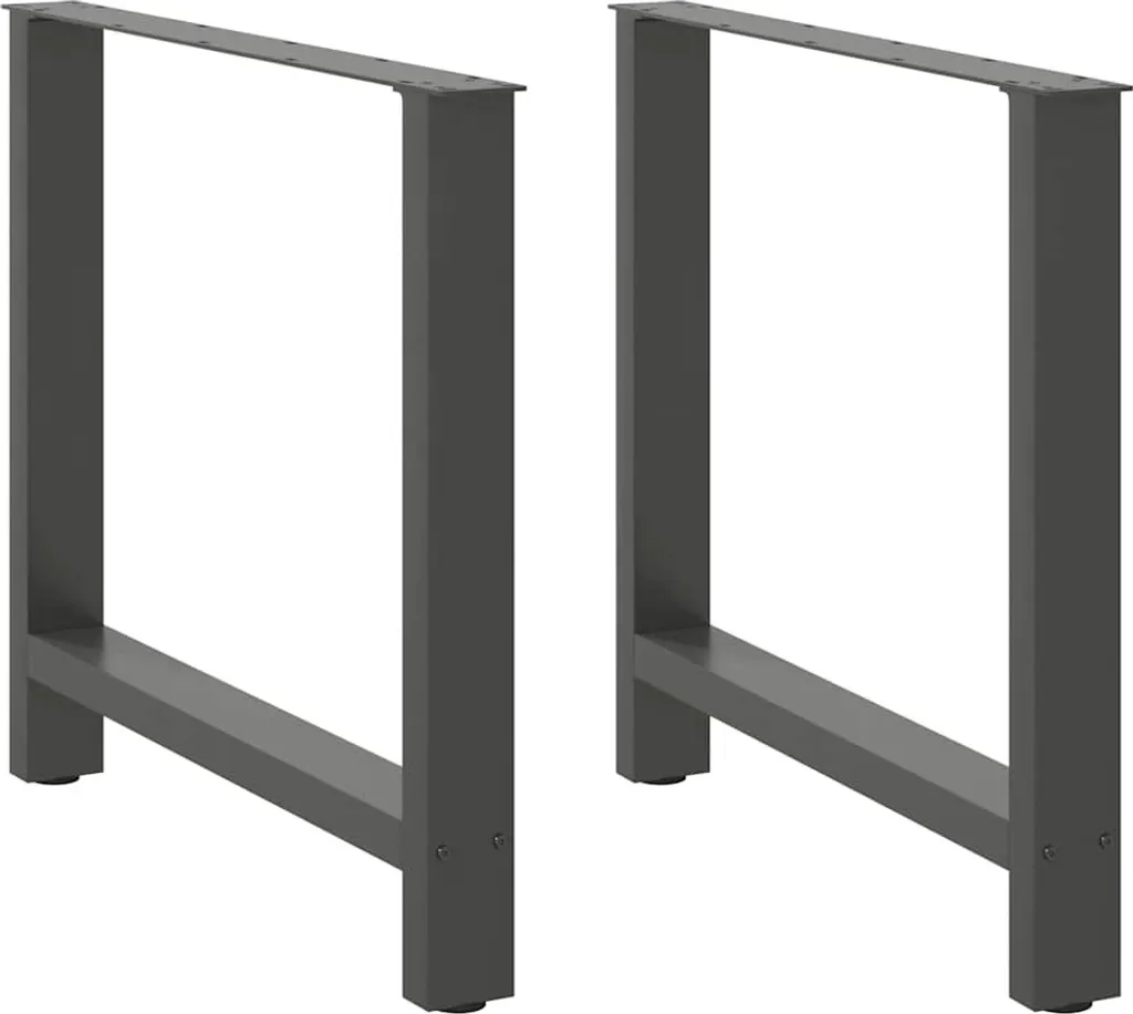 Base Tavolo Pranzo Antracite 2 Pezzi 70x72 cm - Acciaio ad Alta Portata