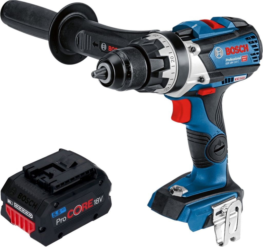 Bosch GSR 18V-110 C Professional Akku Bohrschrauber 18 V 110 Nm Brushless + 1x ProCORE Akku 5,5 Ah - ohne Ladegerät