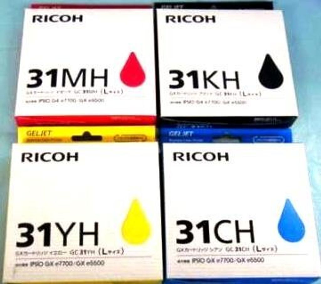 4er RICOH GC-31KH GC-31CH GC-31MH GC-31Y Multipack Set Satz Gel Tintenpatronen
