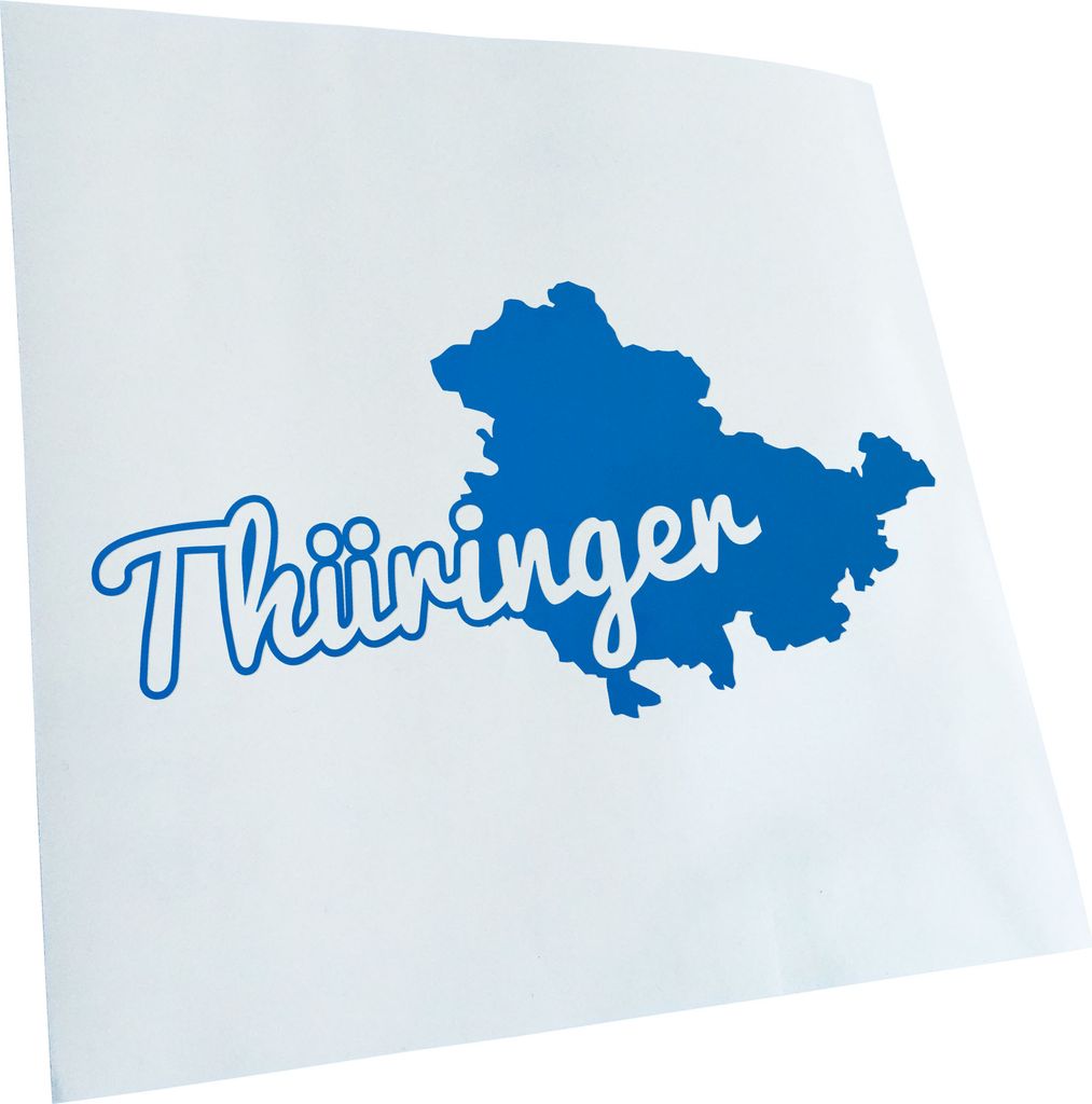 Kiwistar - Autoaufkleber - Thüringen Thüringer Herkunft - Blau - 30x15cm - Aufkleber für Auto, Laptop, Fahrrad, LKW, Motorrad mehrfarbig JDM Dec...