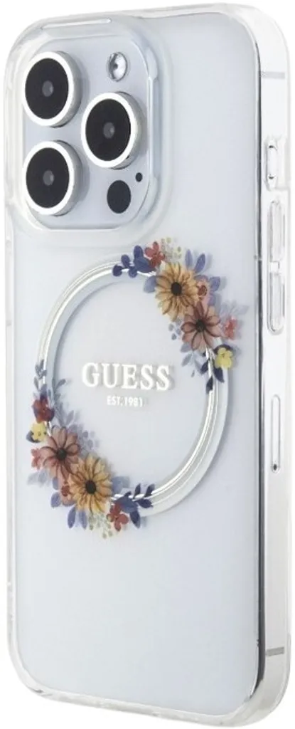 Custodia Guess iPhone 13 Pro MagSafe IML Fiori - Trasparente e Robusta - 6