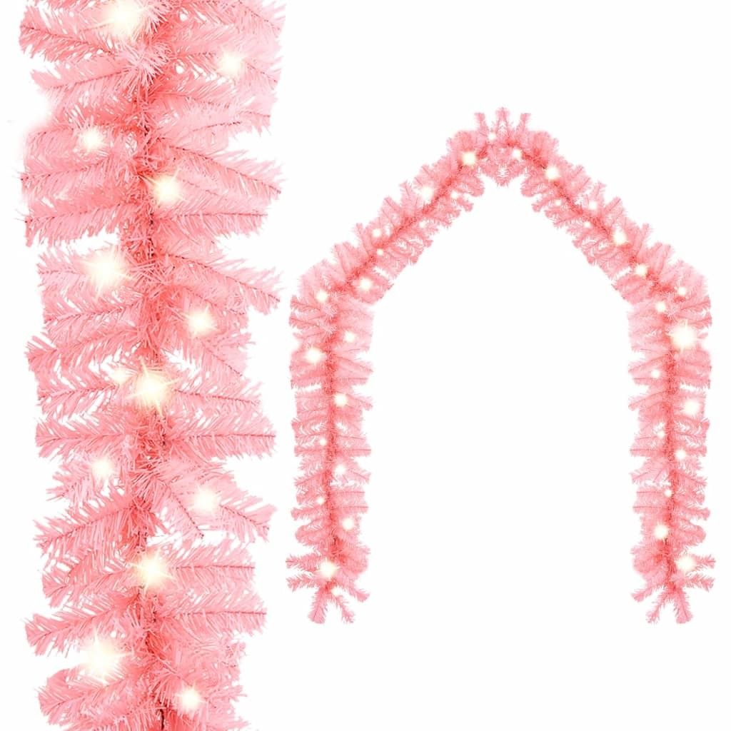 ZMH Weihnachtsgirlande mit LED-Lichtern 20 m Rosa