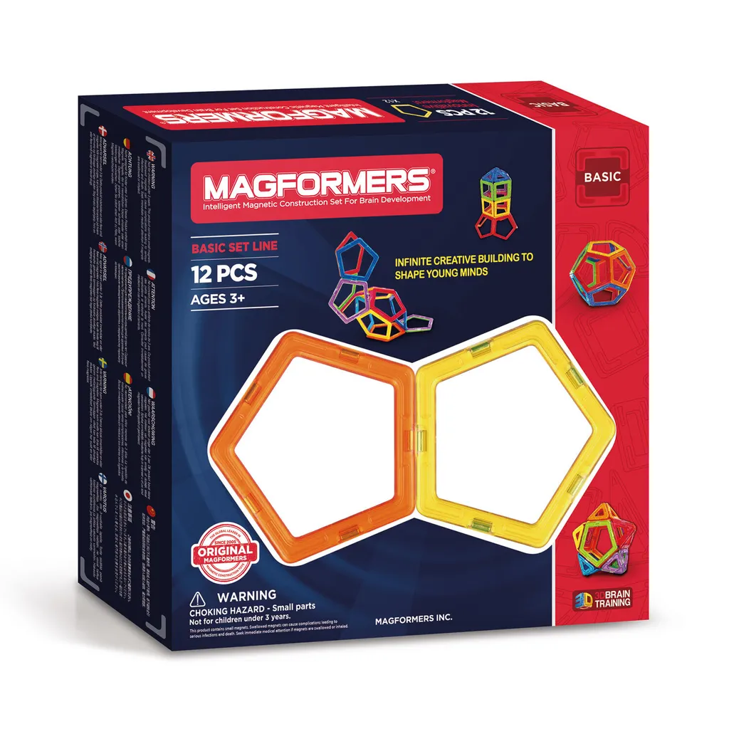 Jeu de construction magnétique Magformers 12 pièces pour enfants dès 3 ans